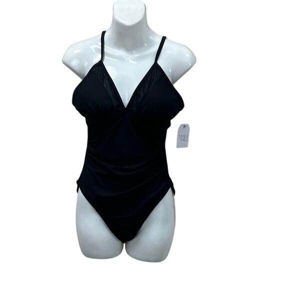 Time and Tru Women's and Women's  Twist Knot One Piece Swimsuit size M NWT - Picture 3 of 7